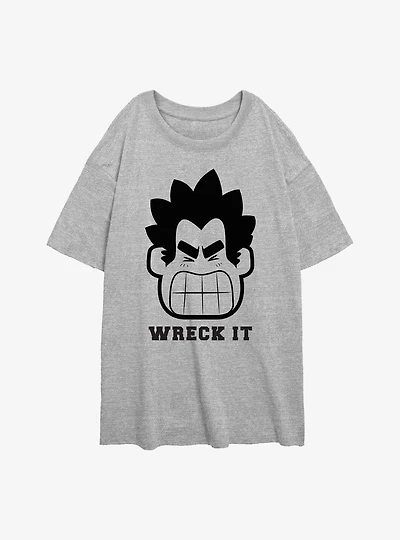 Disney Wreck It Ralph Angry Womens Oversized T-Shirt