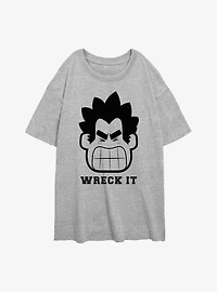 Disney Wreck It Ralph Angry Womens Oversized T-Shirt