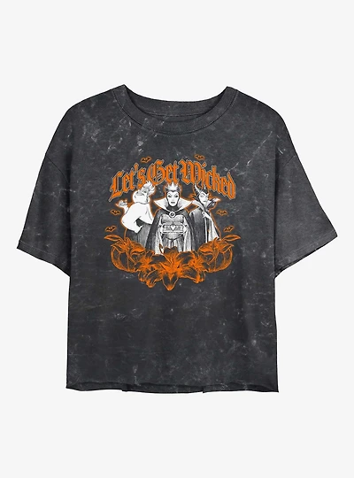Disney Villains Lets Get Wicked Mineral Wash Womens Crop T-Shirt