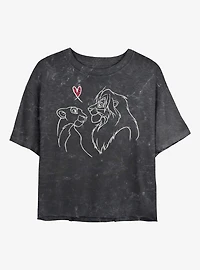 Disney The Lion King Simba And Nala Love Mineral Wash Womens Crop T-Shirt