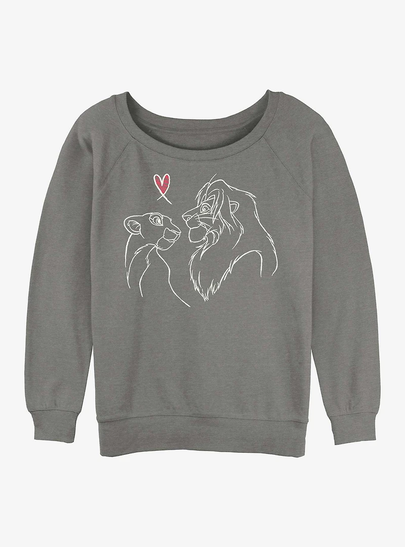 Disney The Lion King Simba And Nala Love Womens Slouchy Sweatshirt