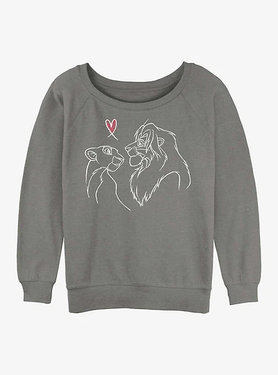 Disney The Lion King Simba And Nala Love Womens Slouchy Sweatshirt