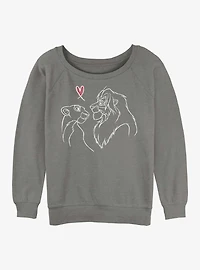 Disney The Lion King Simba And Nala Love Womens Slouchy Sweatshirt
