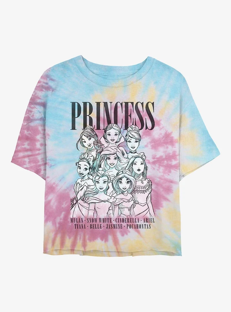 Disney Princesses Contemporary Princess Tie-Dye Womens Crop T-Shirt