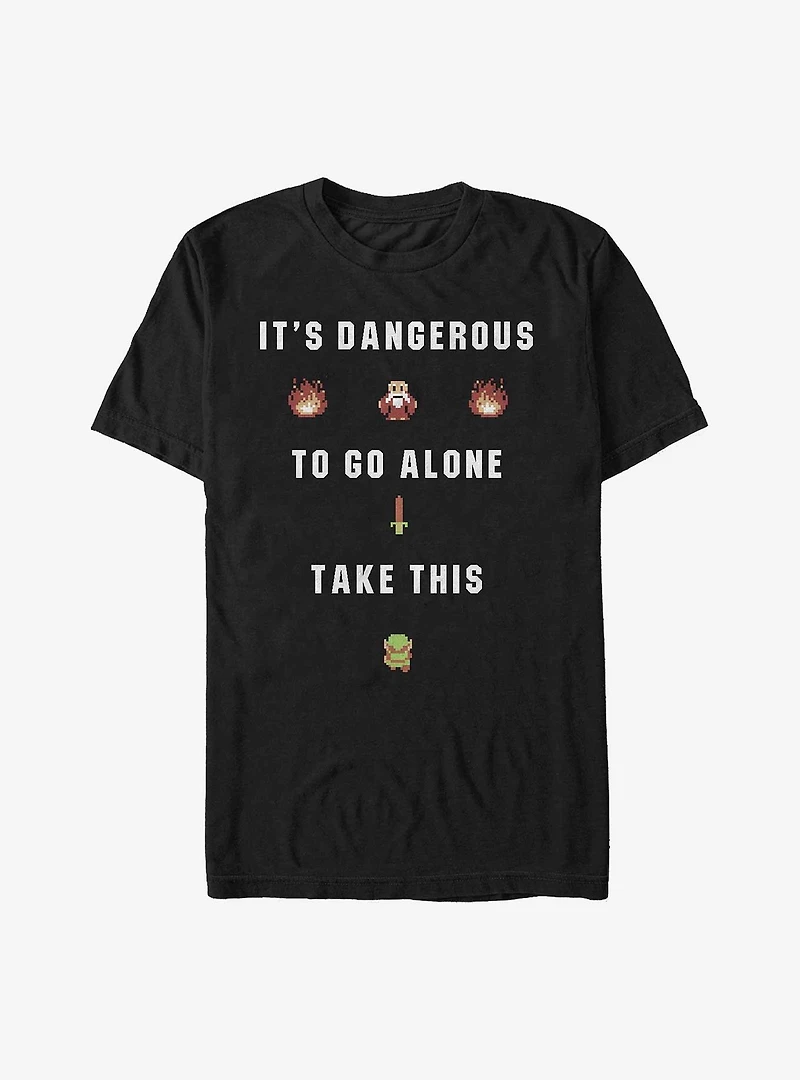 The Legend Of Zelda Dangerous To Go Alone Pixelated T-Shirt