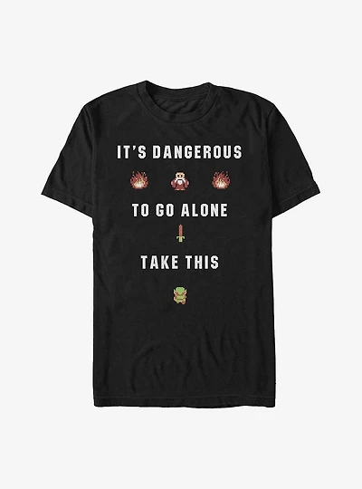 The Legend Of Zelda Dangerous To Go Alone Pixelated T-Shirt