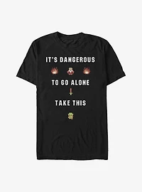 The Legend Of Zelda Dangerous To Go Alone Pixelated T-Shirt