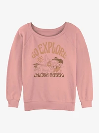 Disney The Lion King Dsny Go Explore Womens Slouchy Sweatshirt