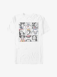 Disney Villains Evil Face Cards T-Shirt