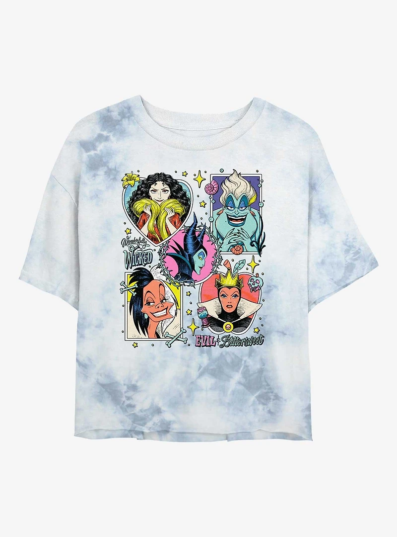 Disney Villains Evil And Bittersweet Tie-Dye Womens Crop T-Shirt