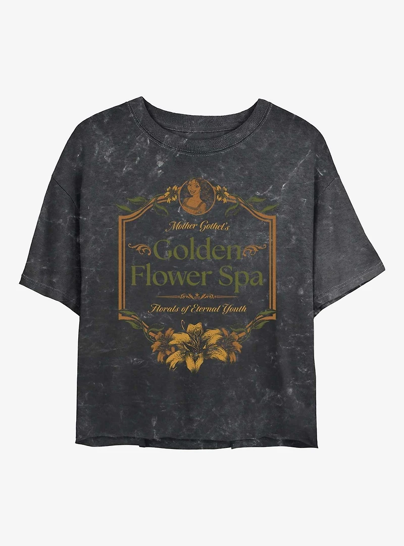 Disney Villains Mother Gothel's Golden Flower Spa Mineral Wash Womens Crop T-Shirt