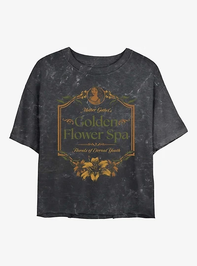 Disney Villains Mother Gothel's Golden Flower Spa Mineral Wash Womens Crop T-Shirt