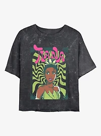 Disney The Princess And Frog Groovy Tiana Mineral Wash Womens Crop T-Shirt