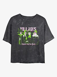 Disney Villains Grunge Have More Fun Mineral Wash Womens Crop T-Shirt