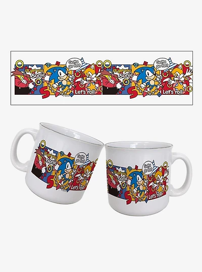 Sonic The Hedgehog 3 Panel Eggman Sonic 20oz Camper Mug