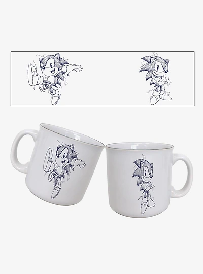 Sonic The Hedgehog Pen Sketch 20oz Camper Mug
