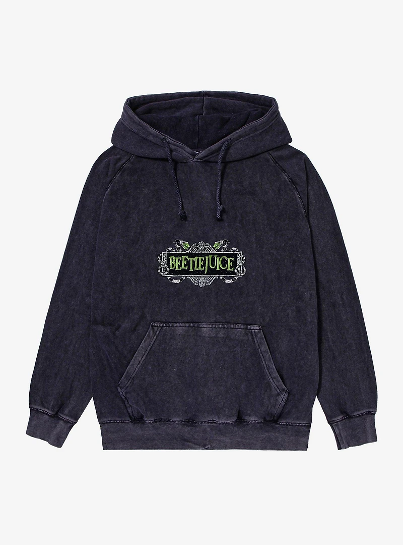 Beetlejuice Title Logo Mineral Wash Hoodie