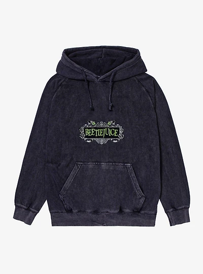 Beetlejuice Title Logo Mineral Wash Hoodie
