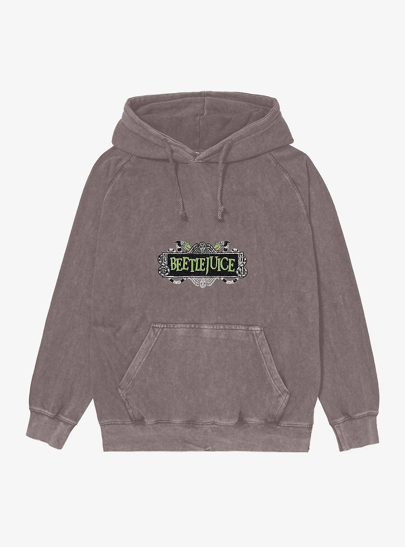 Beetlejuice Title Logo Mineral Wash Hoodie