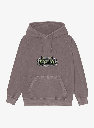 Beetlejuice Title Logo Mineral Wash Hoodie