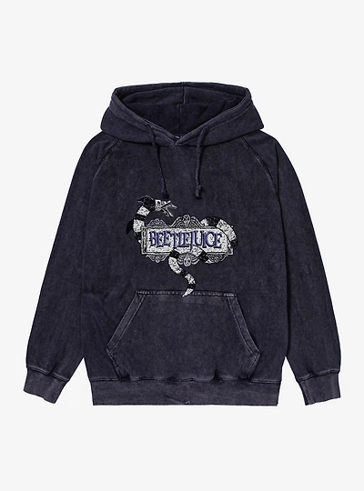 Beetlejuice Sandworm Title Logo Mineral Wash Hoodie