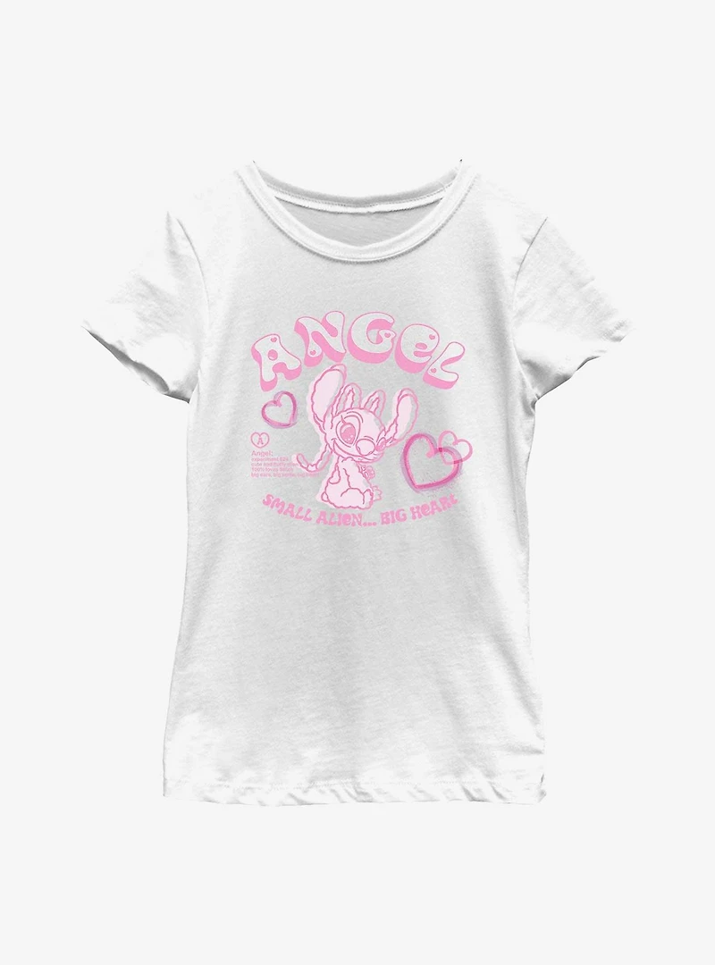 Disney Lilo & Stitch Big Smile Heart Youth Girls T-Shirt