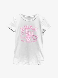 Disney Lilo & Stitch Big Smile Heart Youth Girls T-Shirt