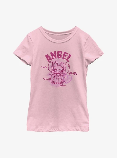 Disney Lilo & Stitch Angel Small Fluffy Cute Alien Youth Girls T-Shirt