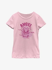 Disney Lilo & Stitch Angel Small Fluffy Cute Alien Youth Girls T-Shirt