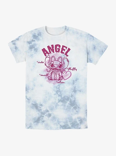 Disney Lilo & Stitch Angel Small Fluffy Cute Alien Tie-Dye T-Shirt