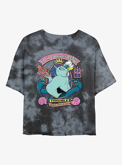 Disney Villains Thing Of Beauty Tie Dye Crop Womens T-Shirt