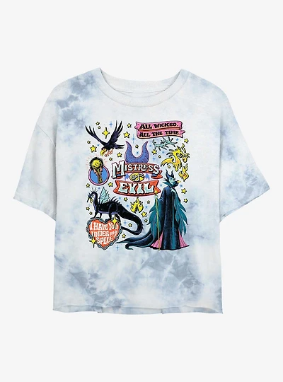 Disney Villains Mistress Of Evil Tie Dye Crop Womens T-Shirt
