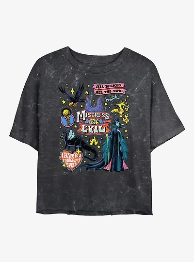 Disney Villains Mistress Of Evil Mineral Wash Womens Crop T-Shirt