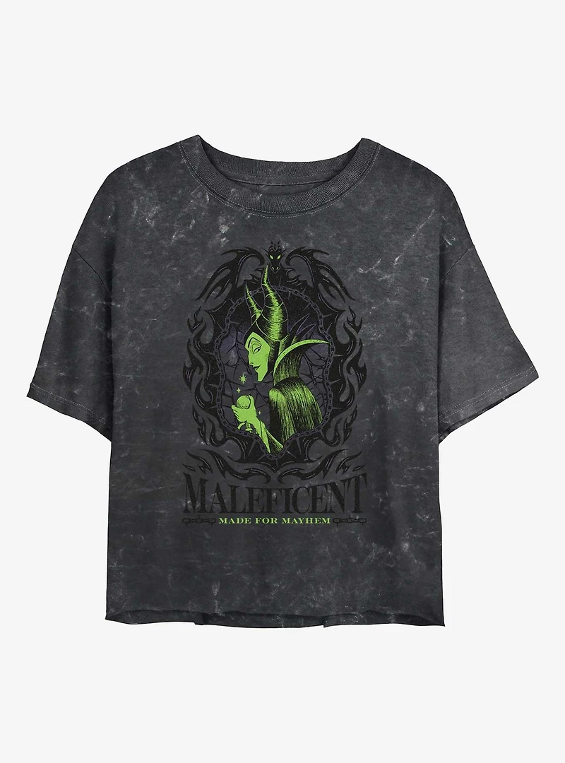 Disney Villains Made For Mayhem Mineral Wash Womens Crop T-Shirt