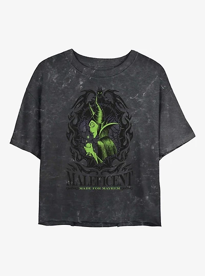 Disney Villains Made For Mayhem Mineral Wash Womens Crop T-Shirt