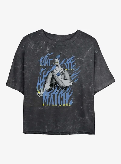 Disney Villains Game Set Match Mineral Wash Womens Crop T-Shirt