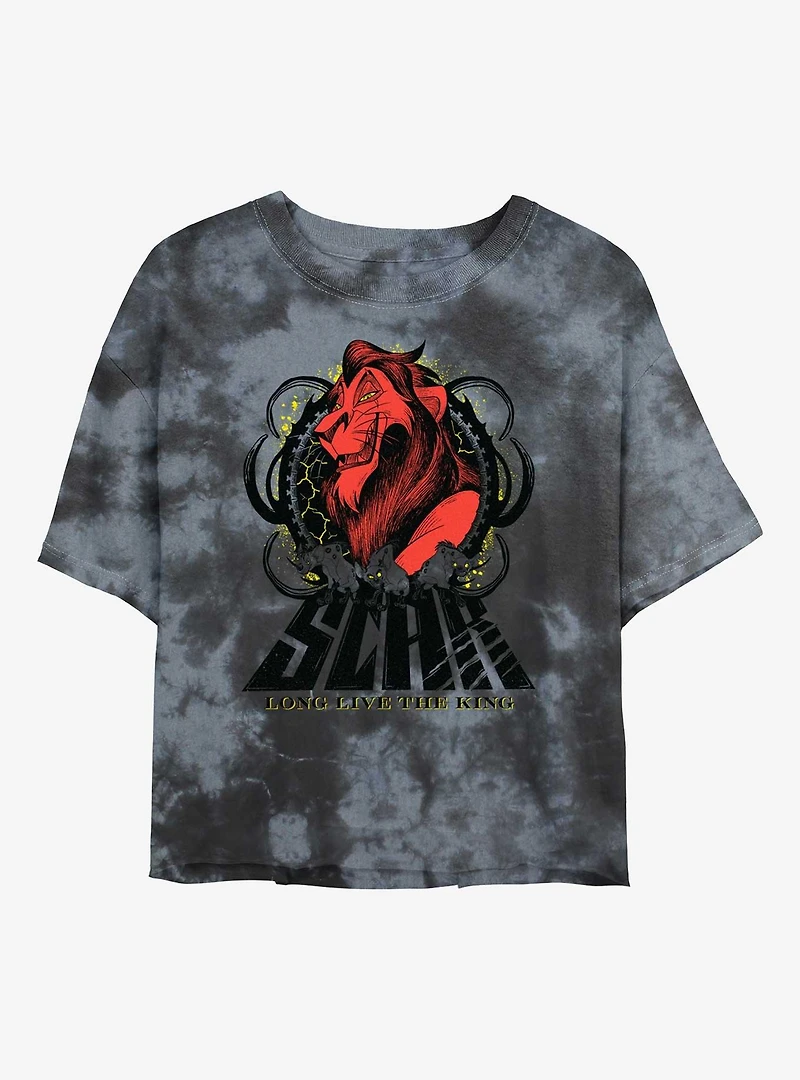 Disney Villains Long Live The King Tie Dye Crop Womens T-Shirt