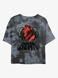 Disney Villains Long Live The King Tie Dye Crop Womens T-Shirt