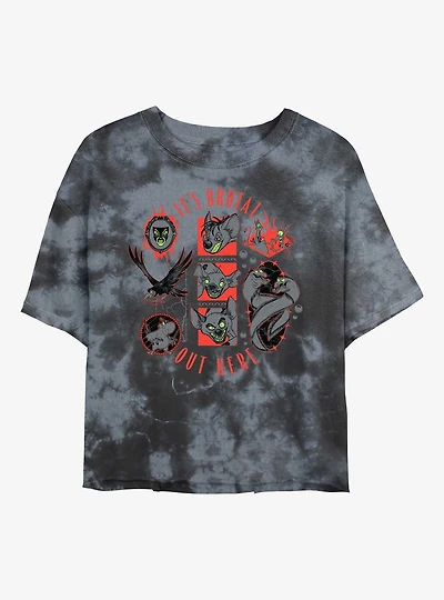 Disney Villains Brutal Out There Tie Dye Crop Womens T-Shirt