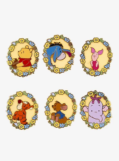 Disney Winnie the Pooh Characters Floral Portrait Blind Box Enamel Pin - BoxLunch Exclusive