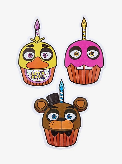 Five Nights at Freddy's Cupcake Characters Cupcake Scented Sticker Set