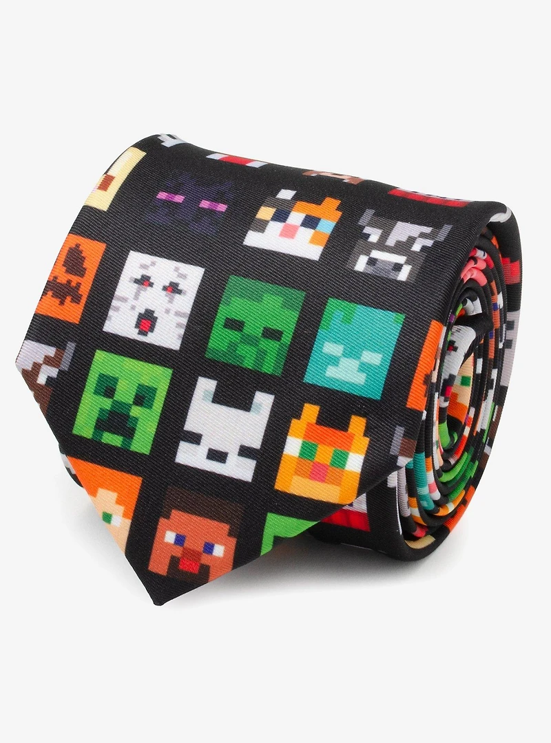 Minecraft Character Black Men's Tie