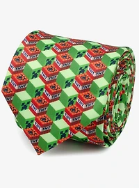 Minecraft Creeper TNT Isometric Green Men's Tie