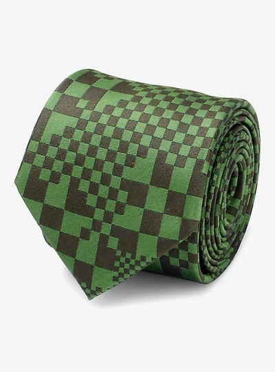 Minecraft Hidden Creeper Green Silk Men's Tie