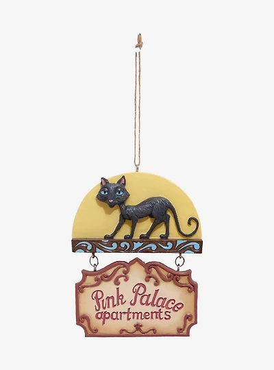 Jim Shore Coraline The Cat Pink Palace Apartments Sign Ornament