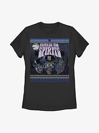 Disney The Haunted Mansion Awaken All Spirits Ugly Holiday Pattern Womens T-Shirt