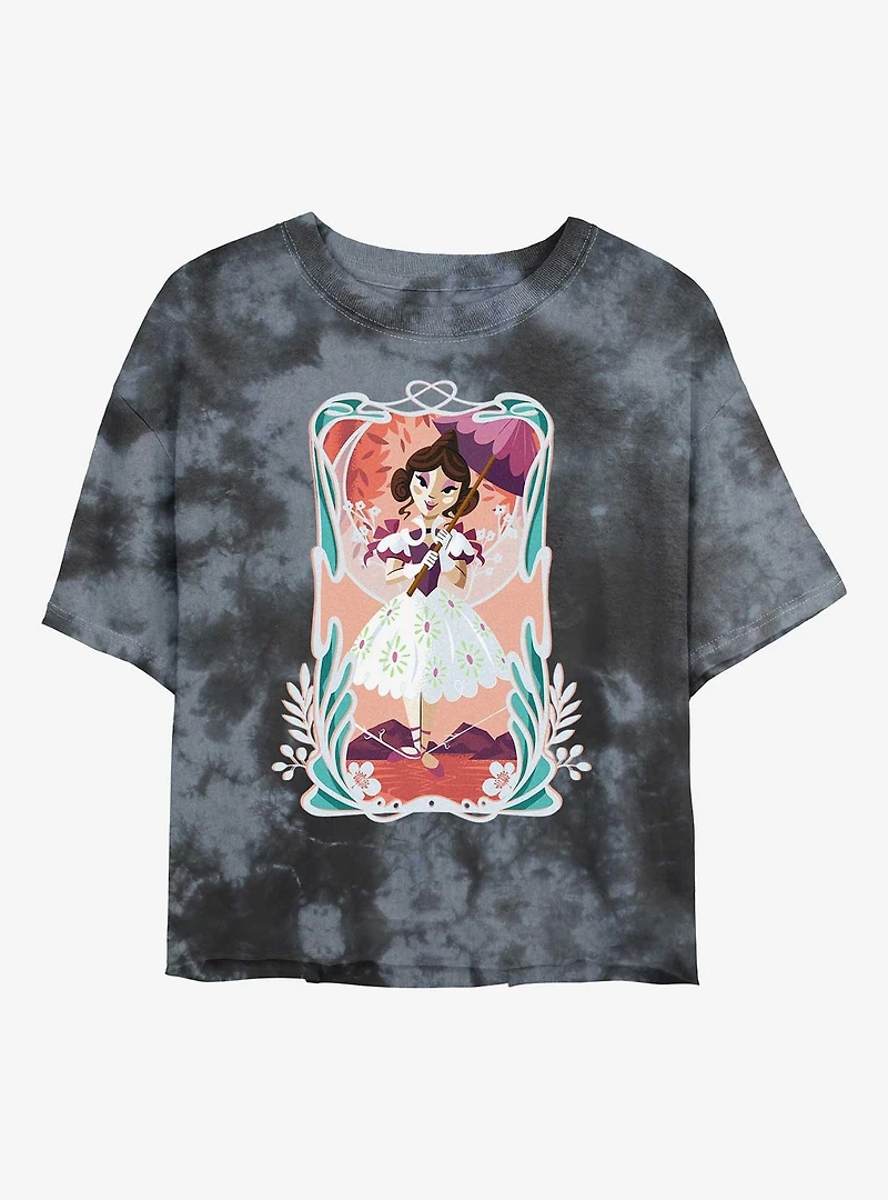 Disney The Haunted Mansion Tightrope Tie Dye Crop Womens T-Shirt
