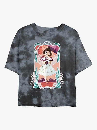 Disney The Haunted Mansion Tightrope Tie Dye Crop Womens T-Shirt
