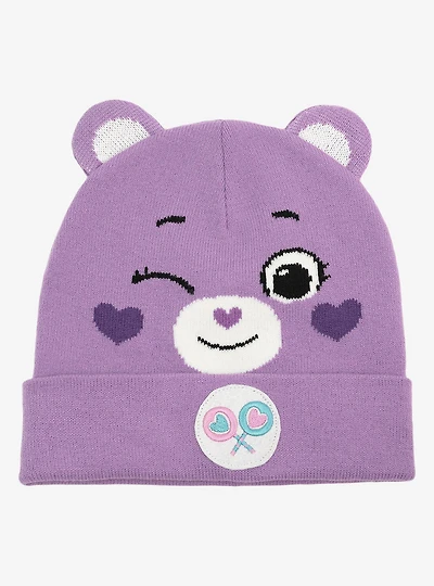 Care Bears Share Bear Face Acrylic Knit Beanie With Ears