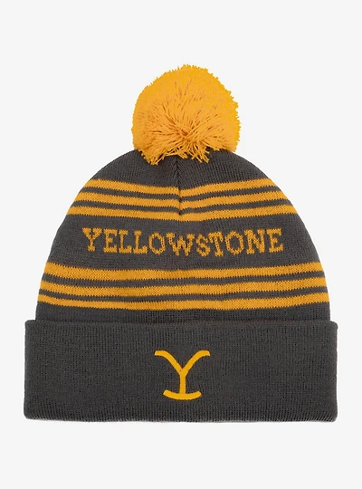 Yellowstone Knit Acrylic Knit Beanie With Pom